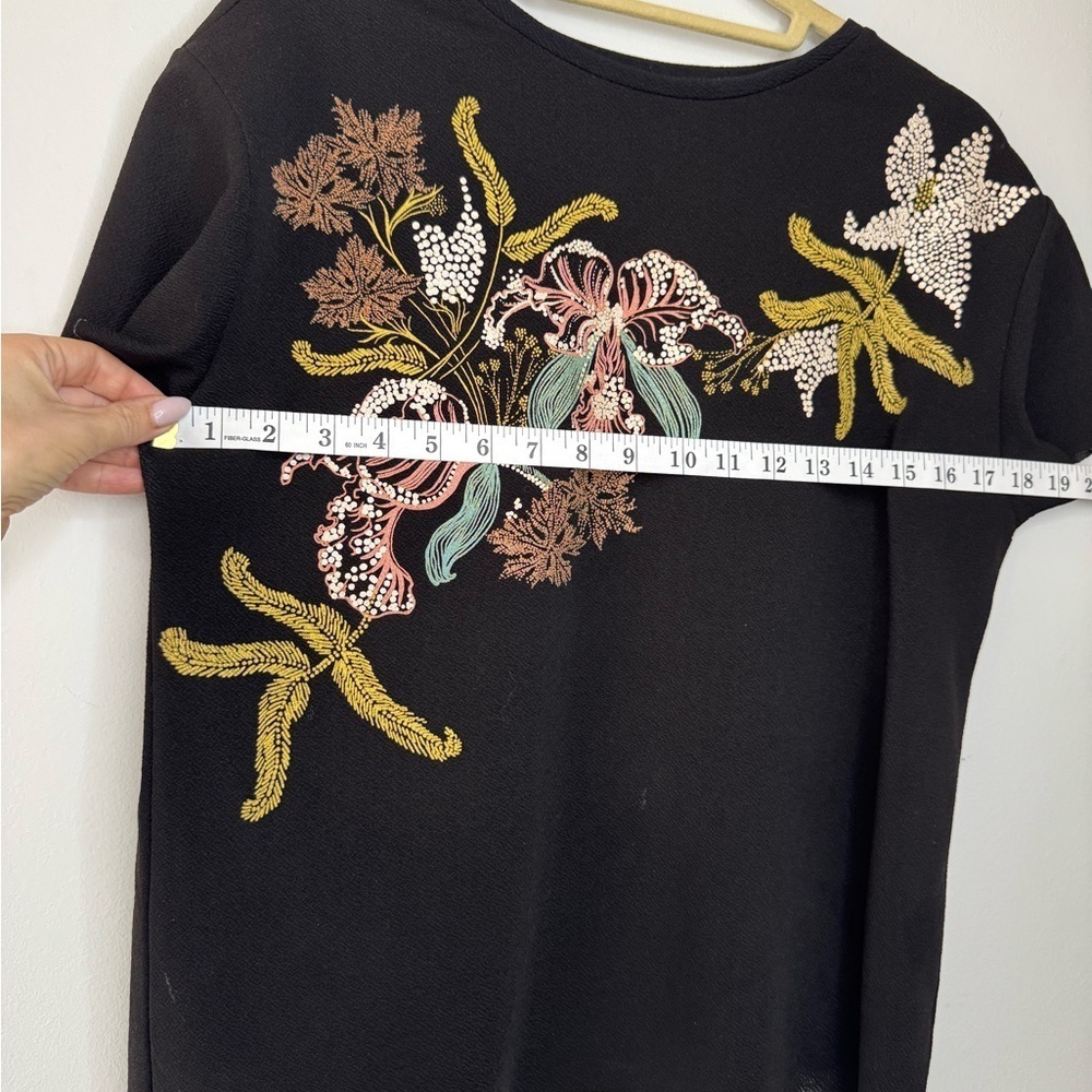 Zara Black Embellished Short Sleeve Tee - Picture 11 of 13